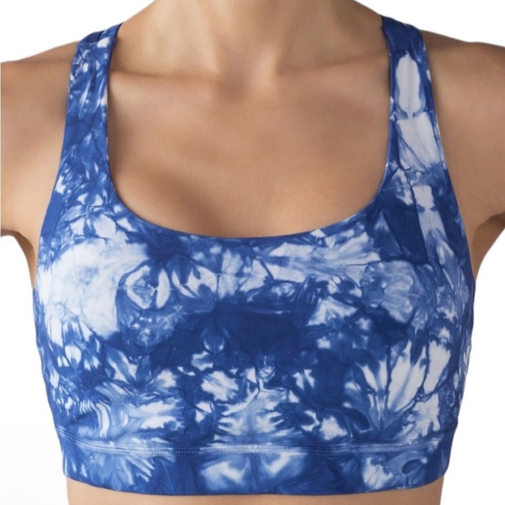 Lululemon, Energy Shibori Sports Bra, Varsity Blue & White, 8